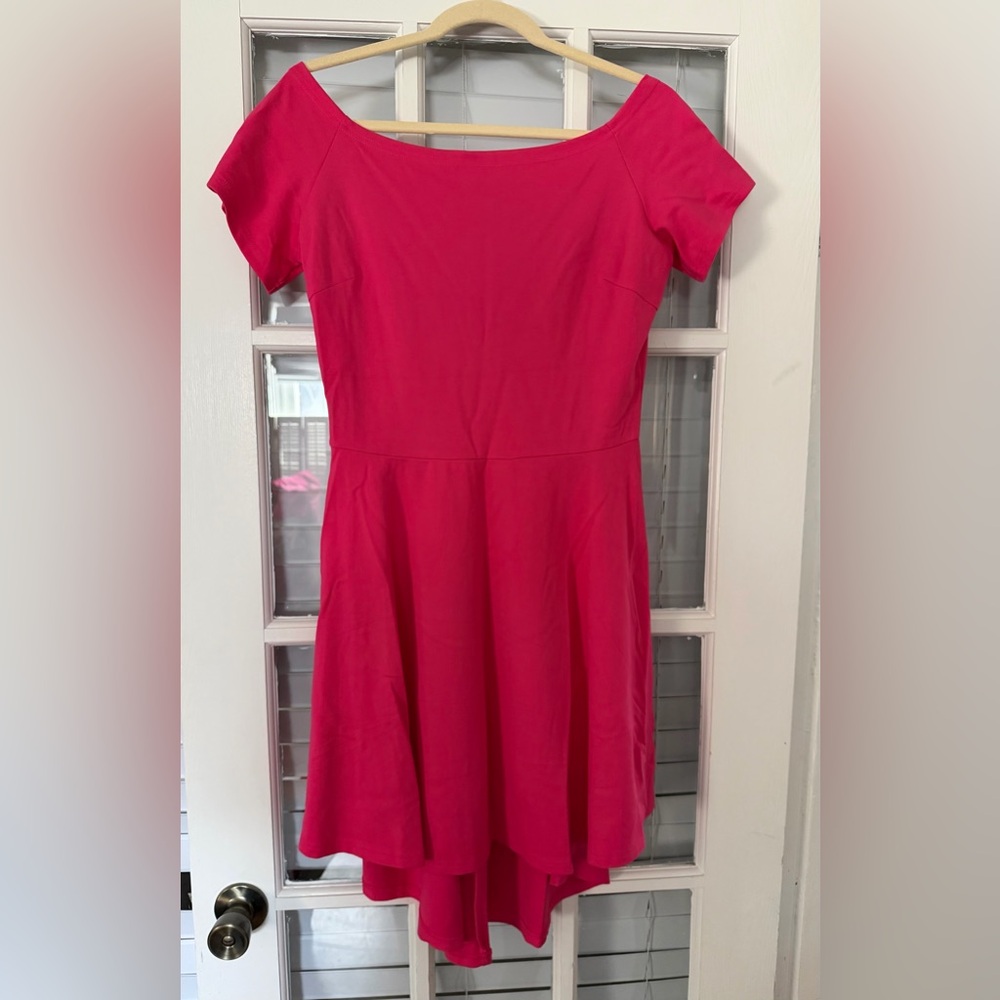 NWT Sarin Mathews Women’s L Pink Casual Dress‎ High Low Cap Sleeve | SKU 0053